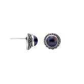 AE-6312-PEG Sterling Silver Earring With Gray Mabe Pearl Jewelry Bali Designs Inc